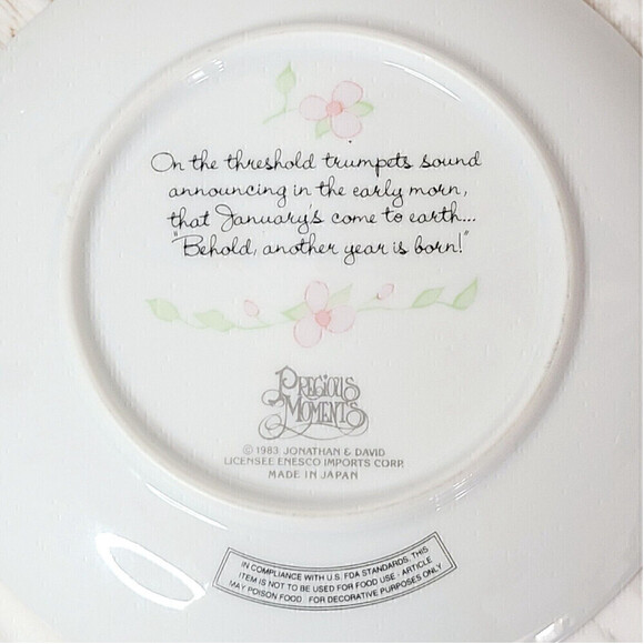 VINTAGE 1983 Precious Moments January Collector Collectible Plate - Picture 4 of 5